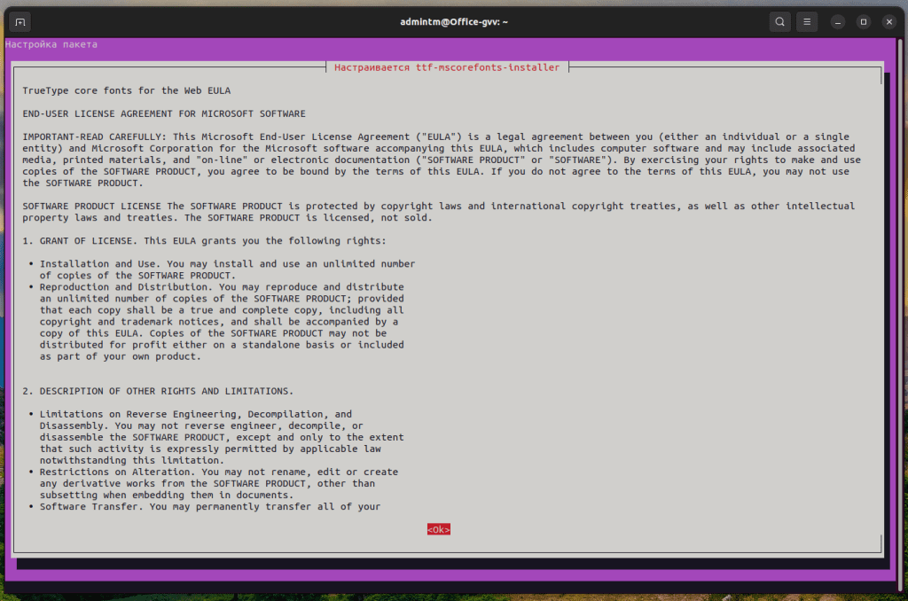 Установка Windows шрифтов в Ubuntu / Debian 3